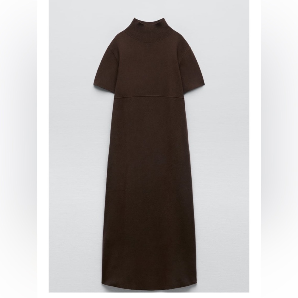 Zara knit mock neck dress